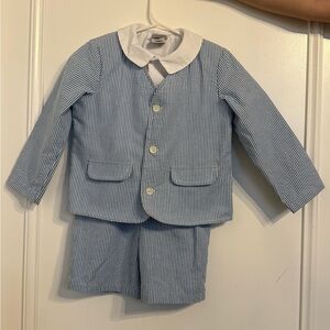 Good Lad Blue and White Striped Boys Matching Set